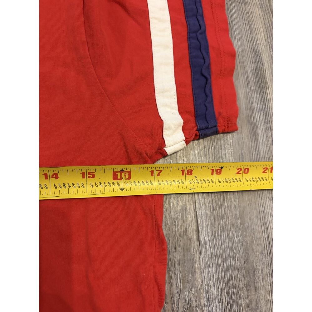 Dickies Crop T Shirt Women’s M Red Logo Striped Sleeve Y2K Skater Streetwear - Picture 8 of 9
